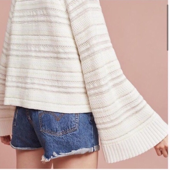 Anthropologie Sweaters - Anthropologie Knit Flare Sleeve Striped Sweater